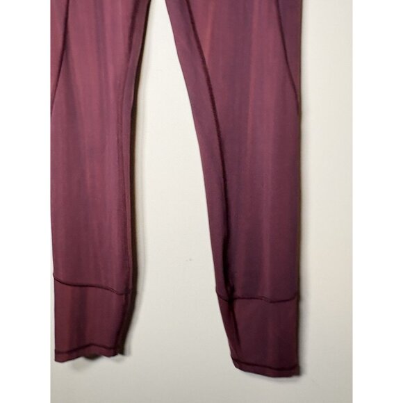 LULULEMON Size 6 In Movement Leggings Linear Spray White Garnet Yoga Pilates - Picture 3 of 7